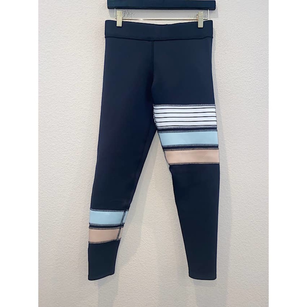 ATHLETEIST Leggings Black Stripes Size Large